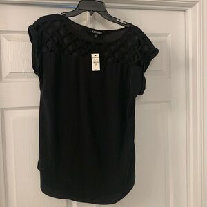 Express cap sleeve cutout blouse. Black. Size medium. NWT